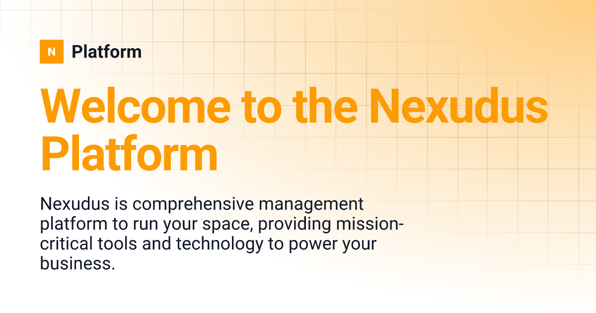 to the Nexudus Platform Platform