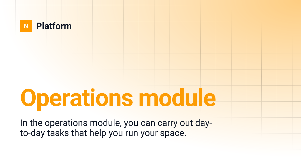 Operations module | Platform