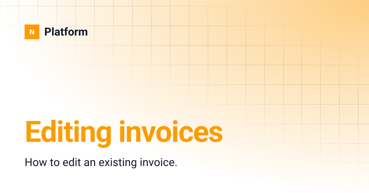 Editing invoices | Platform