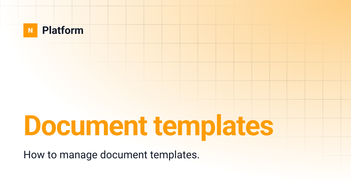 Document templates | Platform